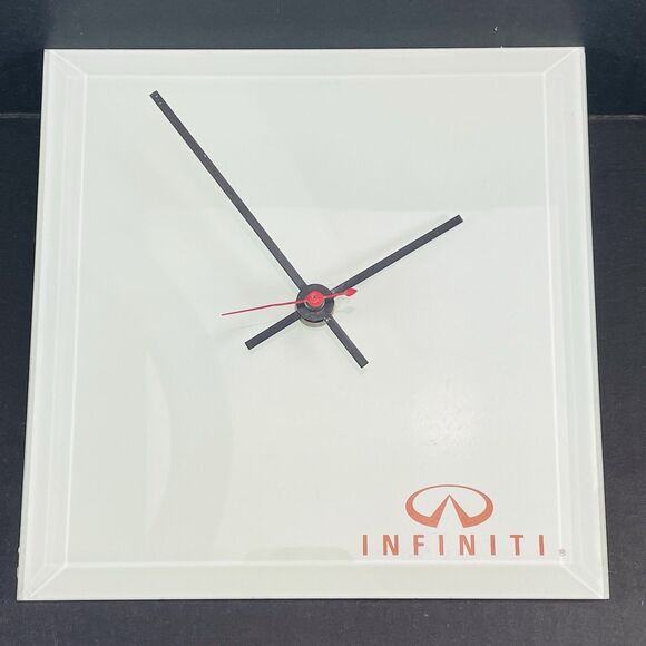 Infiniti Cars Logo Clock Wise Beverly Hills USA Beveled Glass Wall Clock 1991 - Picture 1 of 11